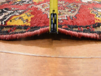 Red 1'8" x 3'7" Antique Hand knotted Wool Rug - Sku: O078652