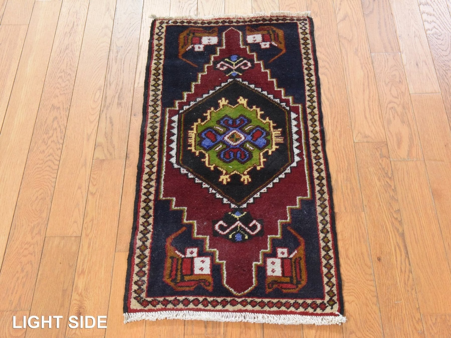 Tribal & Geometric hand-knotted wool rug in Red & Beige, 1'7" x 3' — SKU O078653 (view 3)
