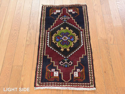 Tribal & Geometric hand-knotted wool rug in Red & Beige, 1'7" x 3' — SKU O078653 (view 3)