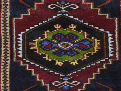 Tribal & Geometric hand-knotted wool rug in Red & Beige, 1'7" x 3' — SKU O078653 (view 4)