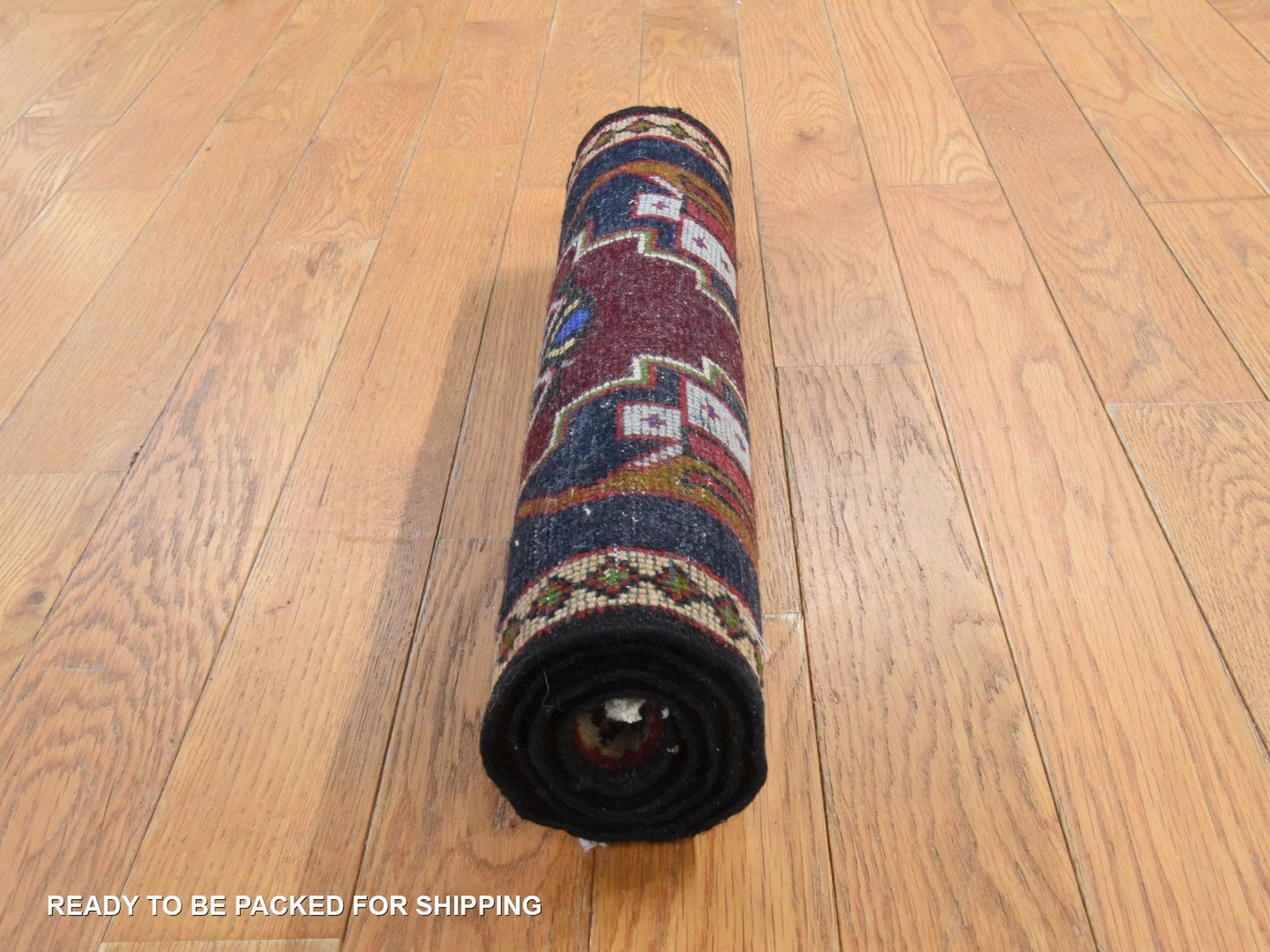 Tribal & Geometric hand-knotted wool rug in Red & Beige, 1'7" x 3' — SKU O078653 (view 6)