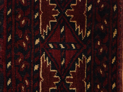 Brown 1'3" x 5'0" Tribal & Geometric Hand knotted Wool Rug - Sku: O078654
