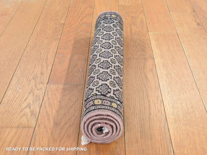 Tribal & Geometric hand-knotted wool rug in Ivory, 1'6" x 2'2" — SKU O078657 (view 8)