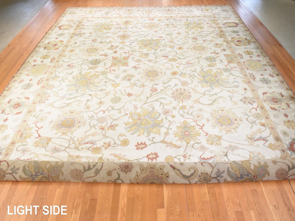 Sultanabad Oushak hand-knotted wool rug in Ivory, 16'7" x 27' — SKU O078658 (view 2)