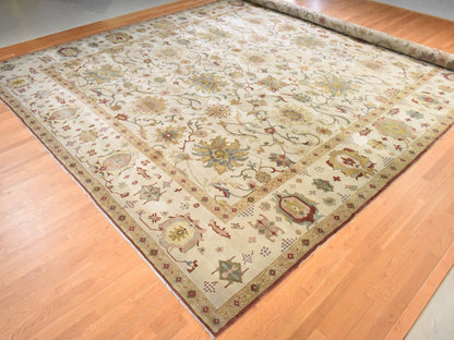 Sultanabad Oushak hand-knotted wool rug in Ivory, 16'7" x 27' — SKU O078658 (view 3)