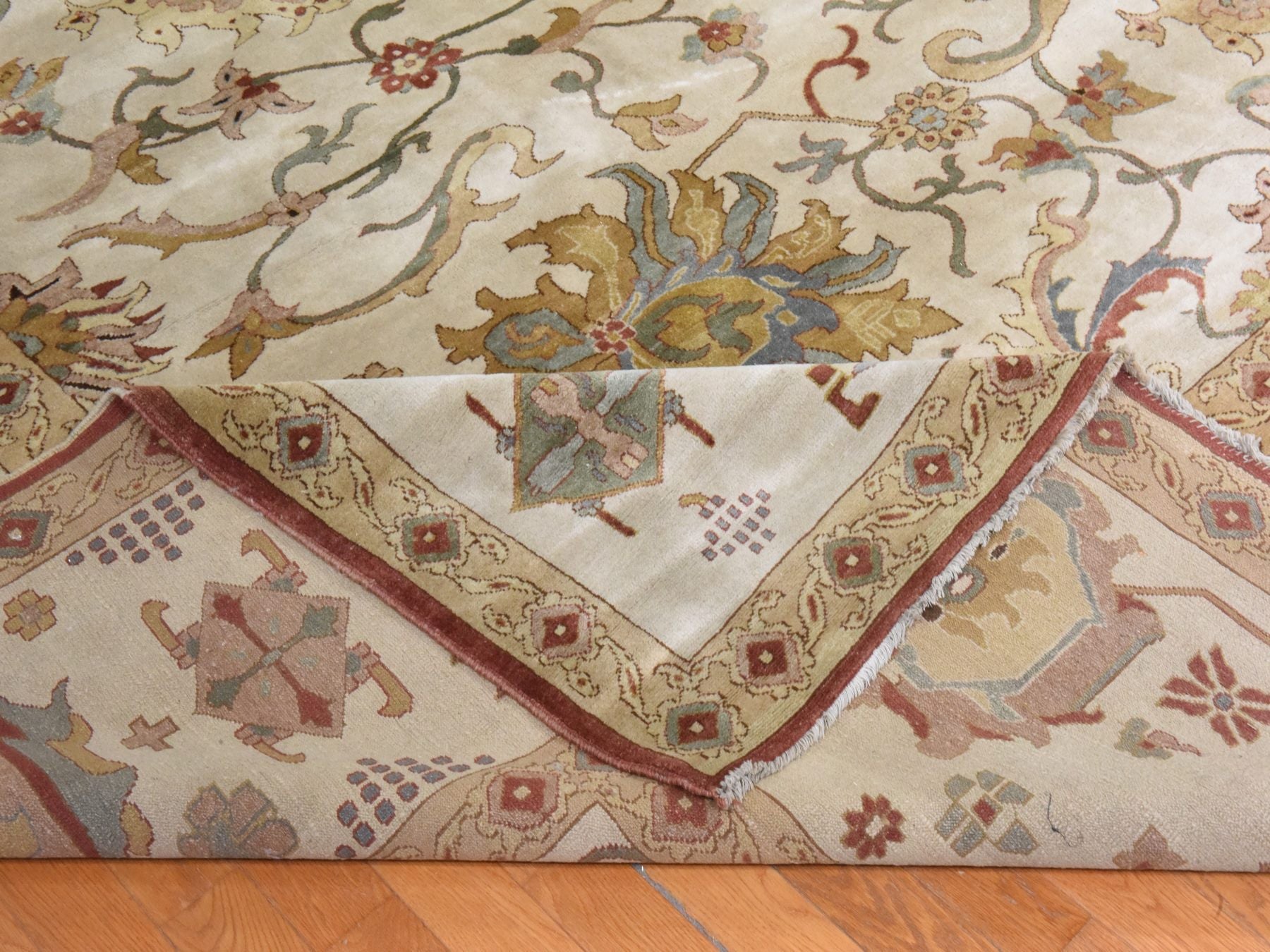 Sultanabad Oushak hand-knotted wool rug in Ivory, 16'7" x 27' — SKU O078658 (view 7)