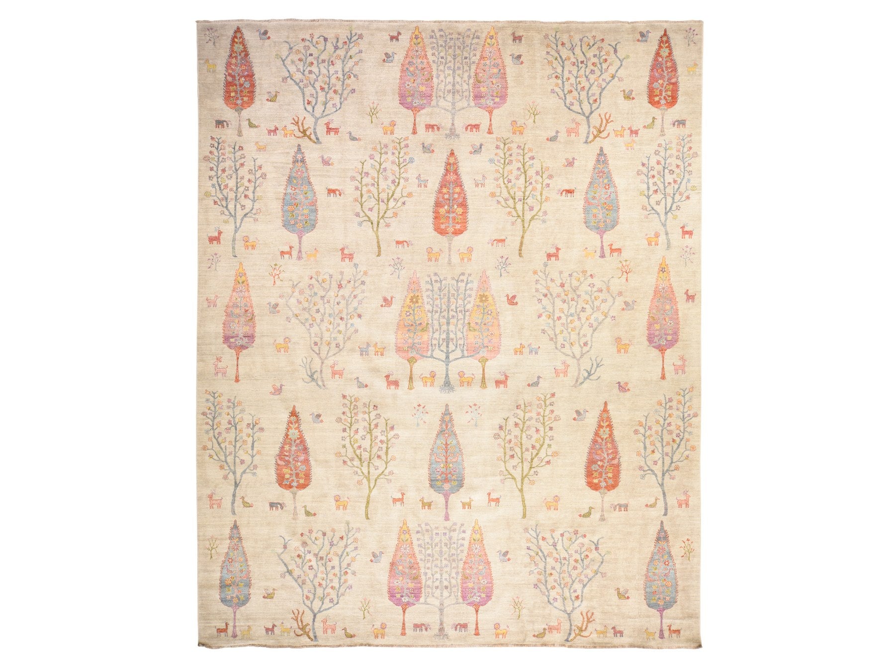 Transitional hand-knotted wool rug in Ivory, 11'6" x 14'6" — SKU O078659