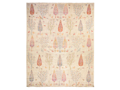 Transitional hand-knotted wool rug in Ivory, 11'6" x 14'6" — SKU O078659