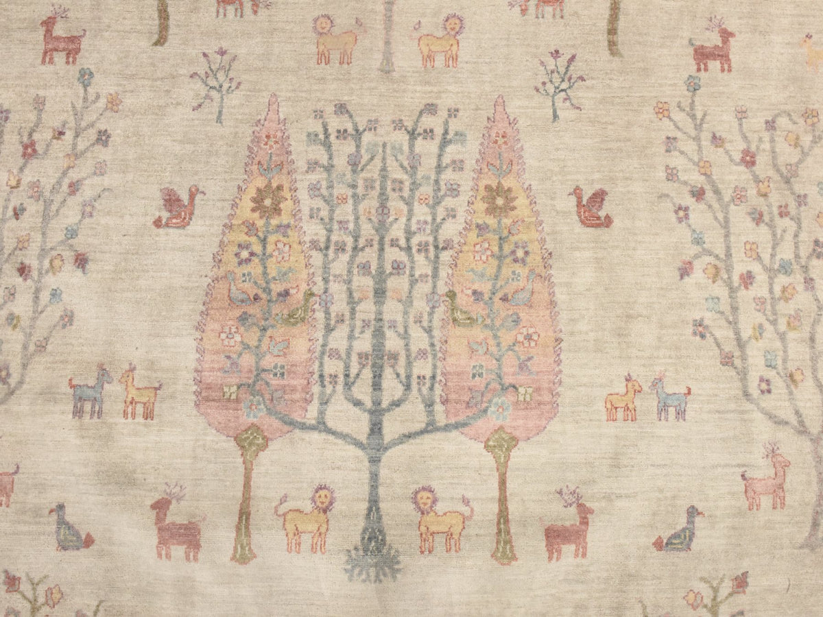 Transitional hand-knotted wool rug in Ivory, 11'6" x 14'6" — SKU O078659 (view 5)