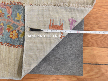 Ivory 11'6" x 14'6" Transitional Hand knotted Wool Rug - Sku: O078659