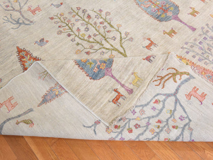 Transitional hand-knotted wool rug in Ivory, 11'6" x 14'6" — SKU O078659 (view 8)