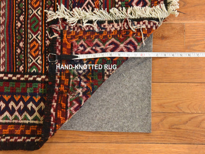 Soumak Flat-Weave hand-knotted wool rug in Red, 6'1" x 10'5" — SKU O078661 (view 7)