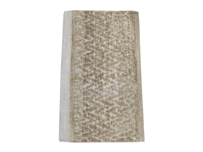 Brown 1'3" x 2'0" Modern and Contemporary Hand knotted Wool/Silk Rug - Sku: O078663