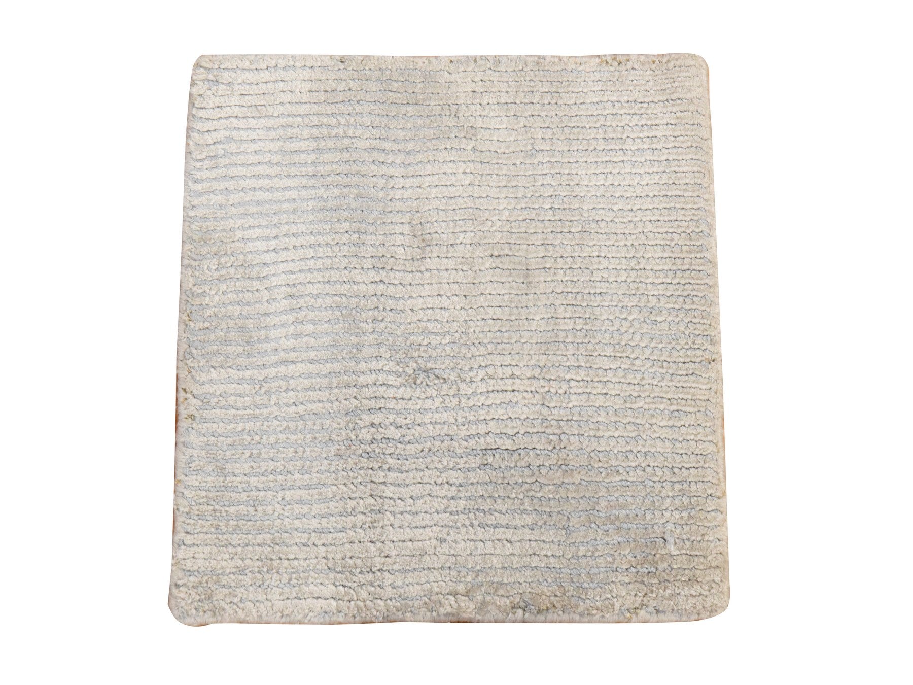 Ivory 1'0" x 1'0" Modern and Contemporary Handloom Wool/Silk Rug - Sku: O078664