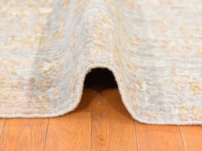 Modern / Contemporary hand-knotted wool/silk rug in Gray, 8' x 9'10" — SKU O078665 (view 9)