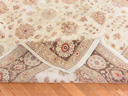 Beige 8'0" x 10'0" Oushak And Peshawar Hand knotted Wool Rug - Sku: O078666