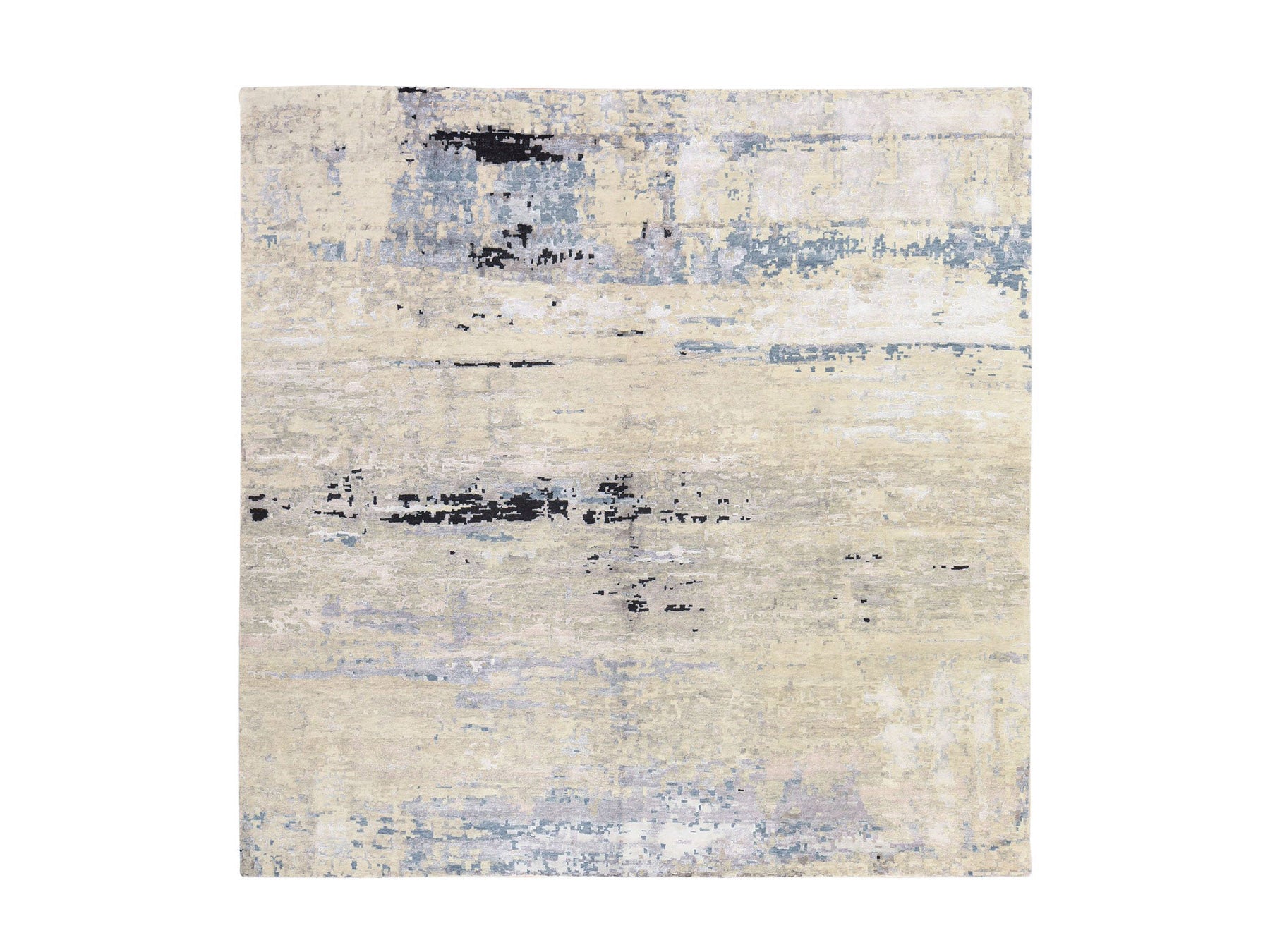 Grey 9'10" x 10'0" Modern and Contemporary Hand knotted Wool/Silk Rug - Sku: O078667