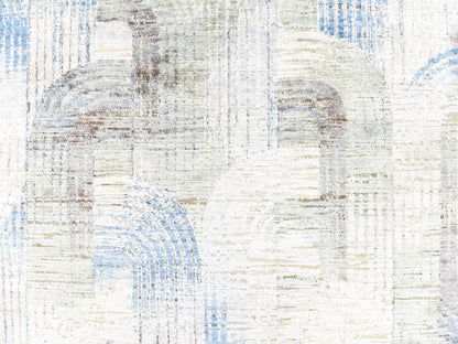 Ivory 8'0" x 10'2" Modern and Contemporary Hand knotted Wool/Silk Rug - Sku: O078668