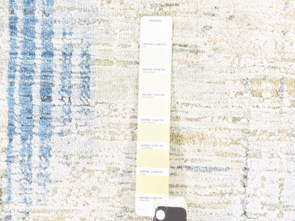 Ivory 8'0" x 10'2" Modern and Contemporary Hand knotted Wool/Silk Rug - Sku: O078668