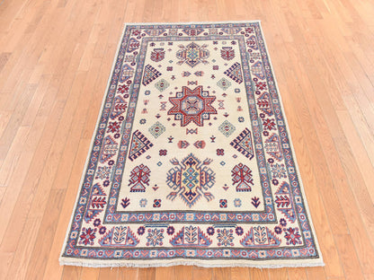 Kazak Kazak hand-knotted wool rug in Ivory, 3'10" x 6' — SKU O078670 (view 2)