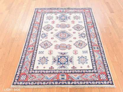 Kazak Kazak hand-knotted wool rug in Ivory & Rust, 4' x 5'7" — SKU O078671 (view 3)