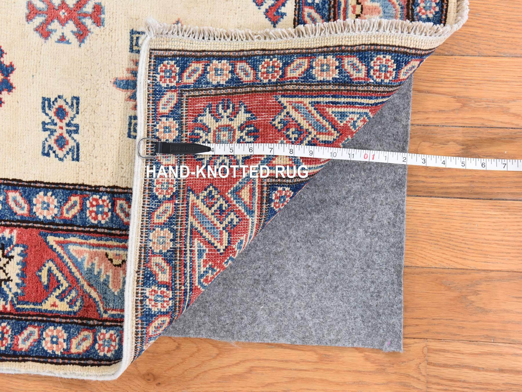 Kazak Kazak hand-knotted wool rug in Ivory & Rust, 4' x 5'7" — SKU O078671 (view 6)