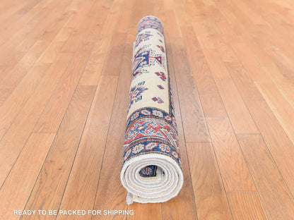Kazak Kazak hand-knotted wool rug in Ivory & Rust, 4' x 5'7" — SKU O078671 (view 8)