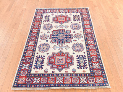 Kazak Kazak hand-knotted wool rug in Ivory, 4' x 5'6" — SKU O078672 (view 2)
