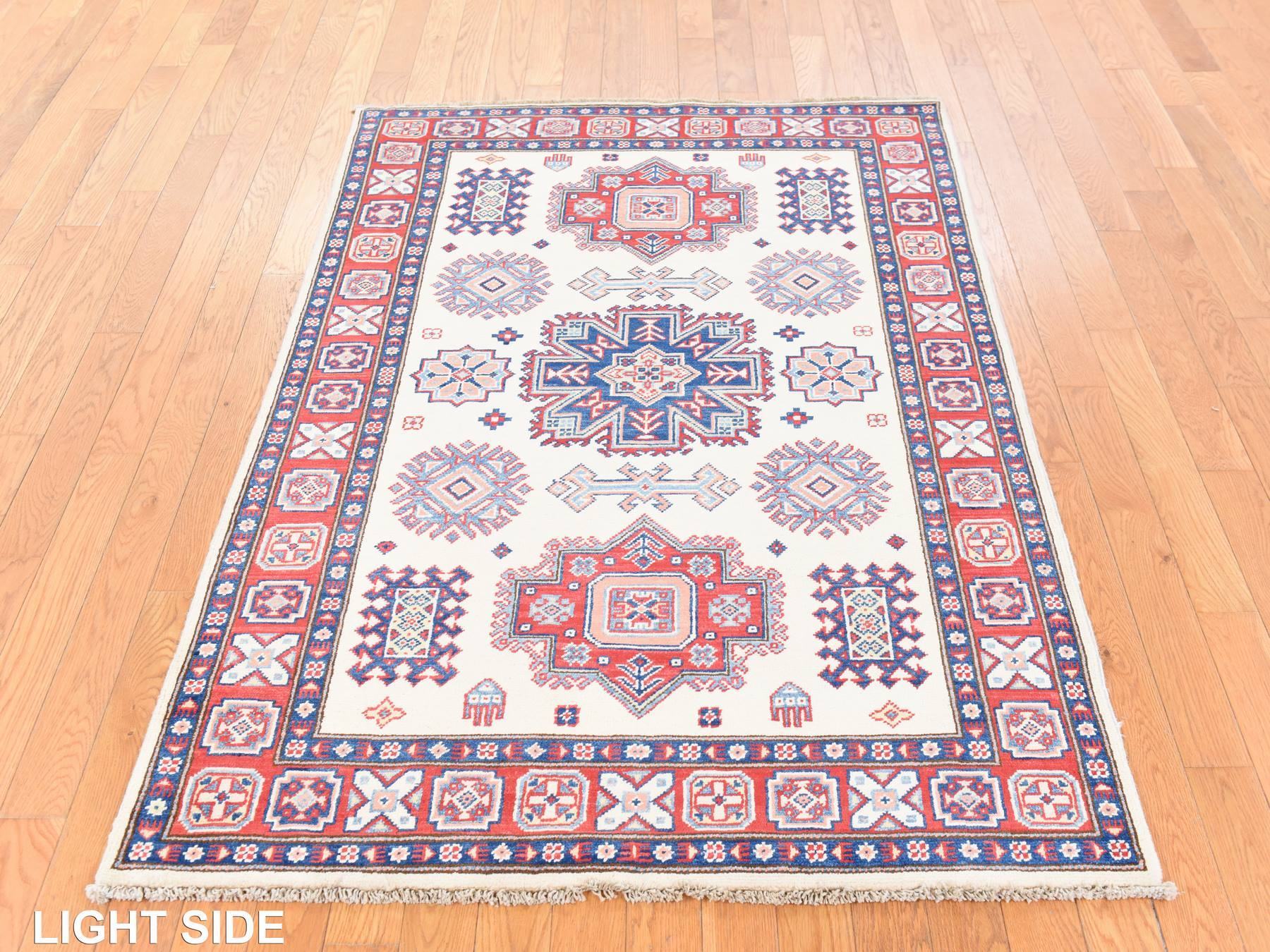 Kazak Kazak hand-knotted wool rug in Ivory, 4' x 5'6" — SKU O078672 (view 3)