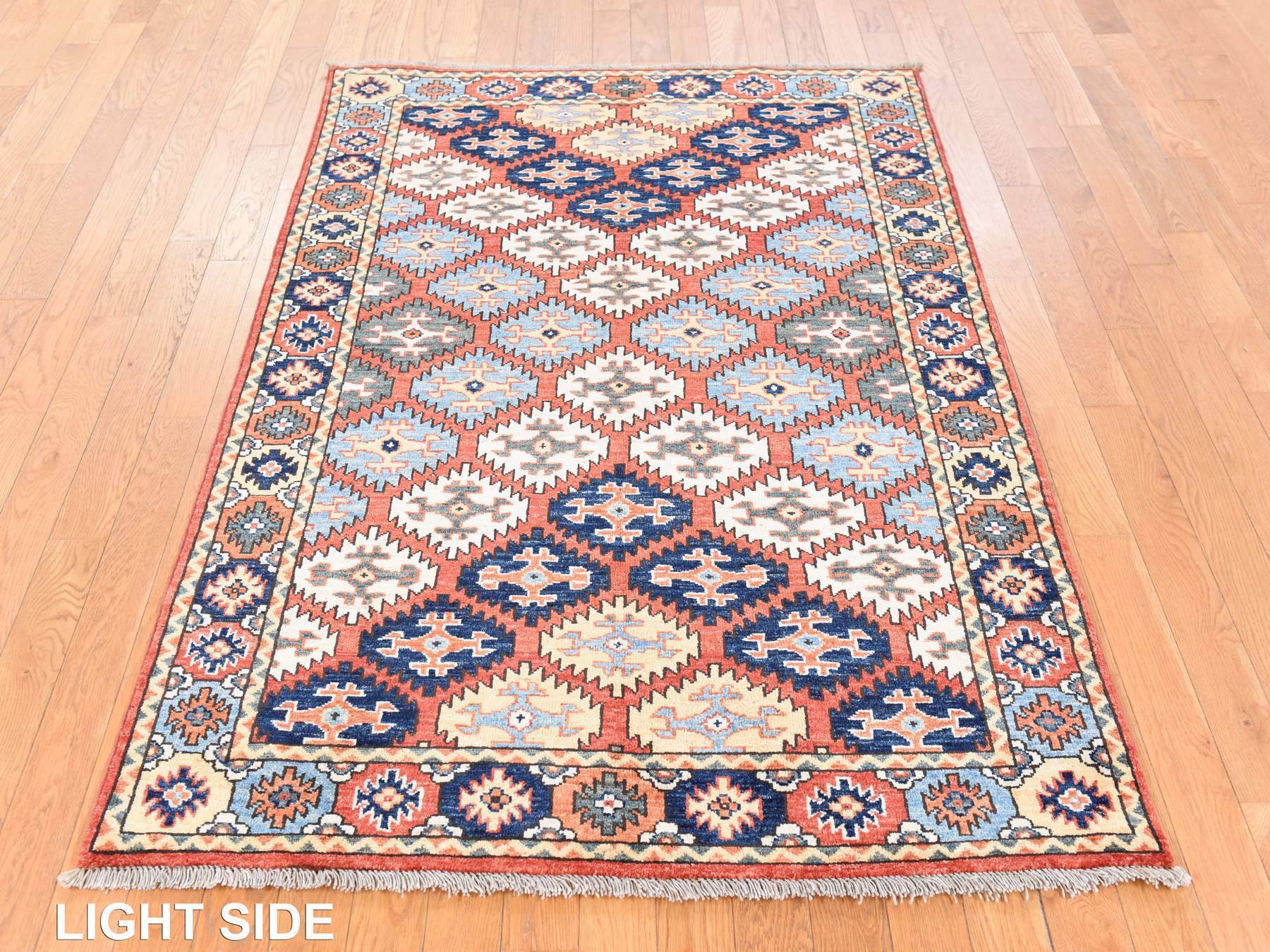 Ersari Tribal & Geometric hand-knotted wool rug in Orange, 4' x 6' — SKU O078673 (view 3)