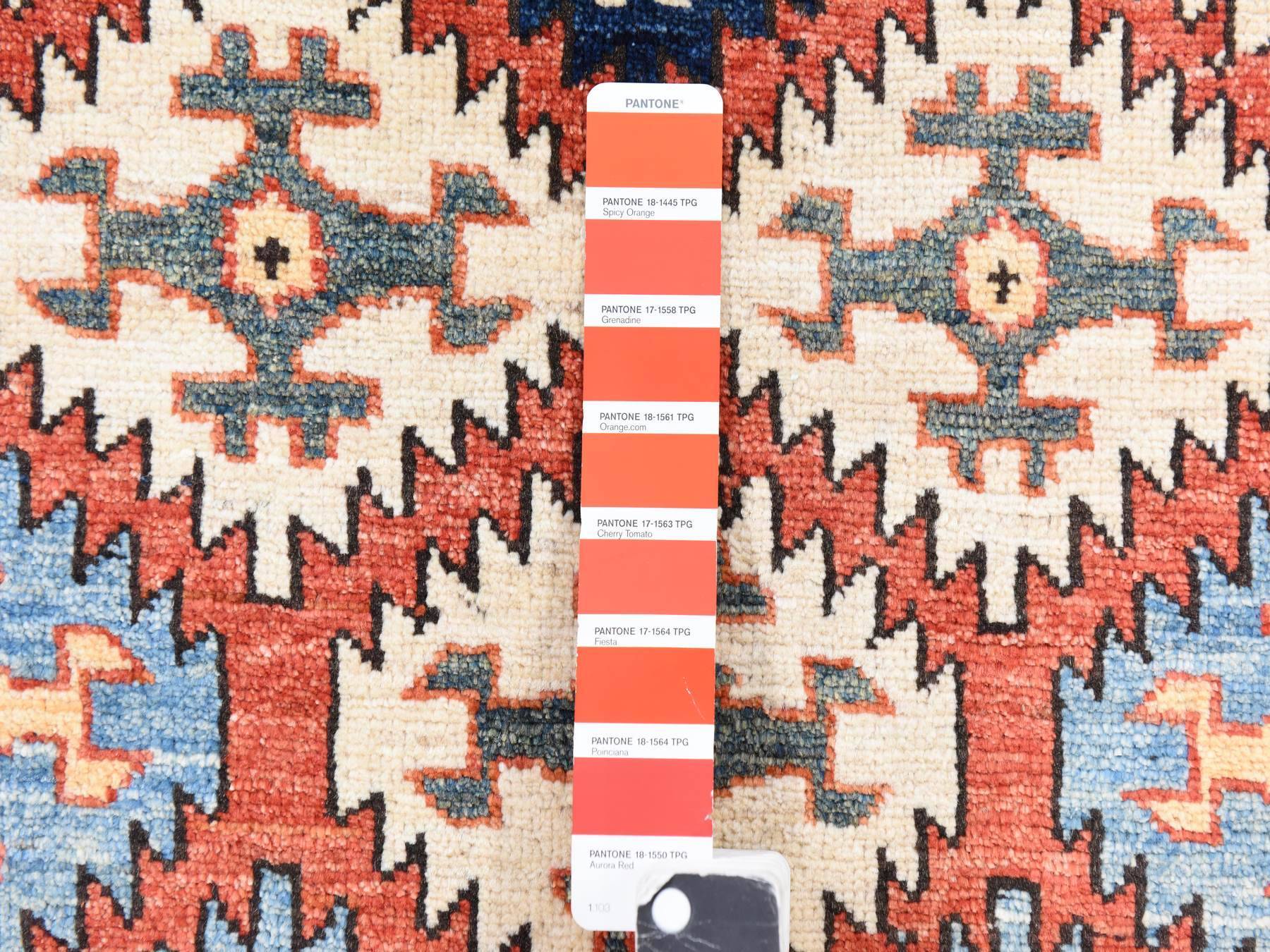Ersari Tribal & Geometric hand-knotted wool rug in Orange, 4' x 6' — SKU O078673 (view 5)
