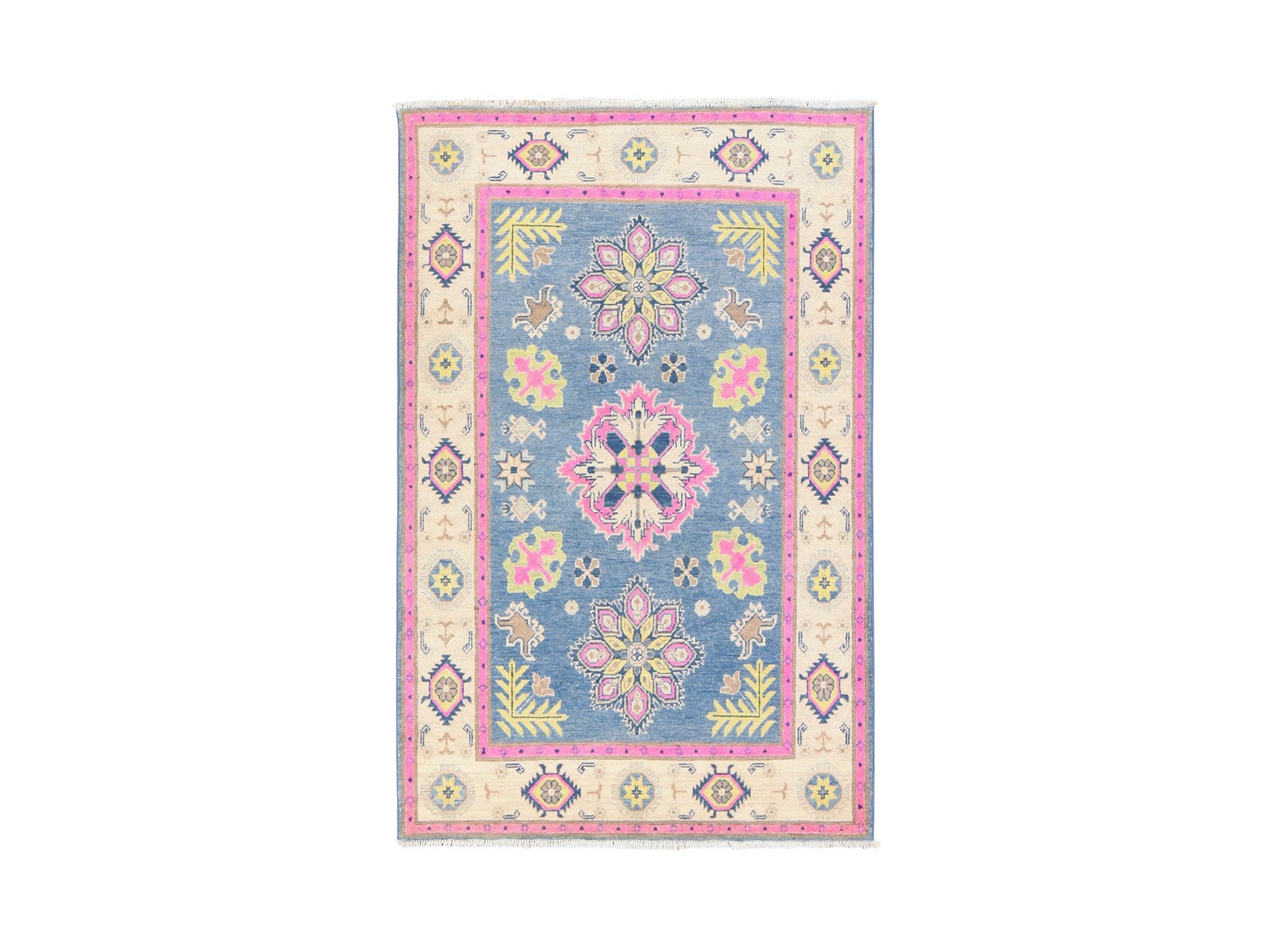 Overdyed 4'0" x 6'4" Tribal & Geometric Hand knotted Wool Rug - Sku: O078676