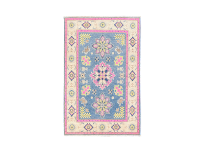 Overdyed 4'0" x 6'4" Tribal & Geometric Hand knotted Wool Rug - Sku: O078676
