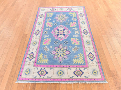 Overdyed 4'0" x 6'4" Tribal & Geometric Hand knotted Wool Rug - Sku: O078676