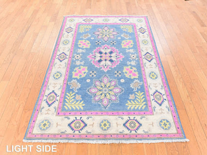 Overdyed 4'0" x 6'4" Tribal & Geometric Hand knotted Wool Rug - Sku: O078676