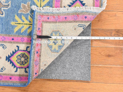 Overdyed 4'0" x 6'4" Tribal & Geometric Hand knotted Wool Rug - Sku: O078676
