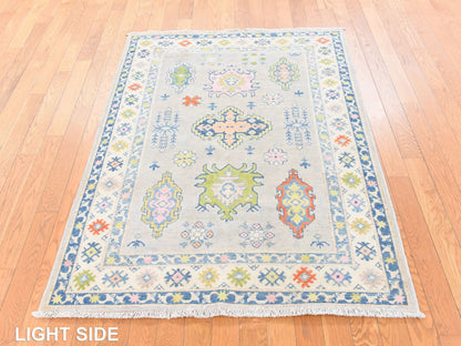 Beige 3'10" x 5'5" Kazak Hand knotted Wool Rug - Sku: O078678