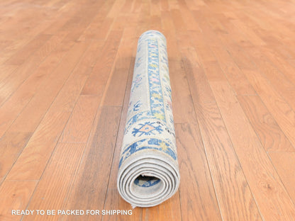 Beige 3'10" x 5'5" Kazak Hand knotted Wool Rug - Sku: O078678