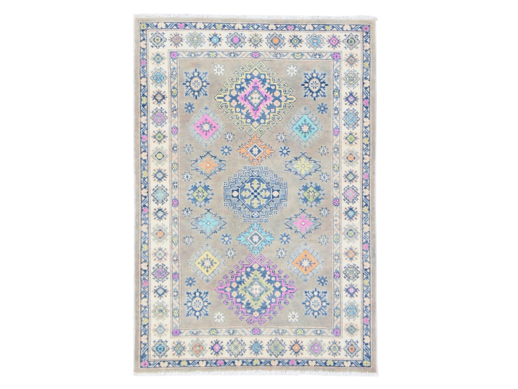 Brown 3'10" x 5'9" Tribal & Geometric Hand knotted Wool Rug - Sku: O078680