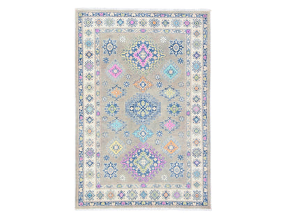 Brown 3'10" x 5'9" Tribal & Geometric Hand knotted Wool Rug - Sku: O078680