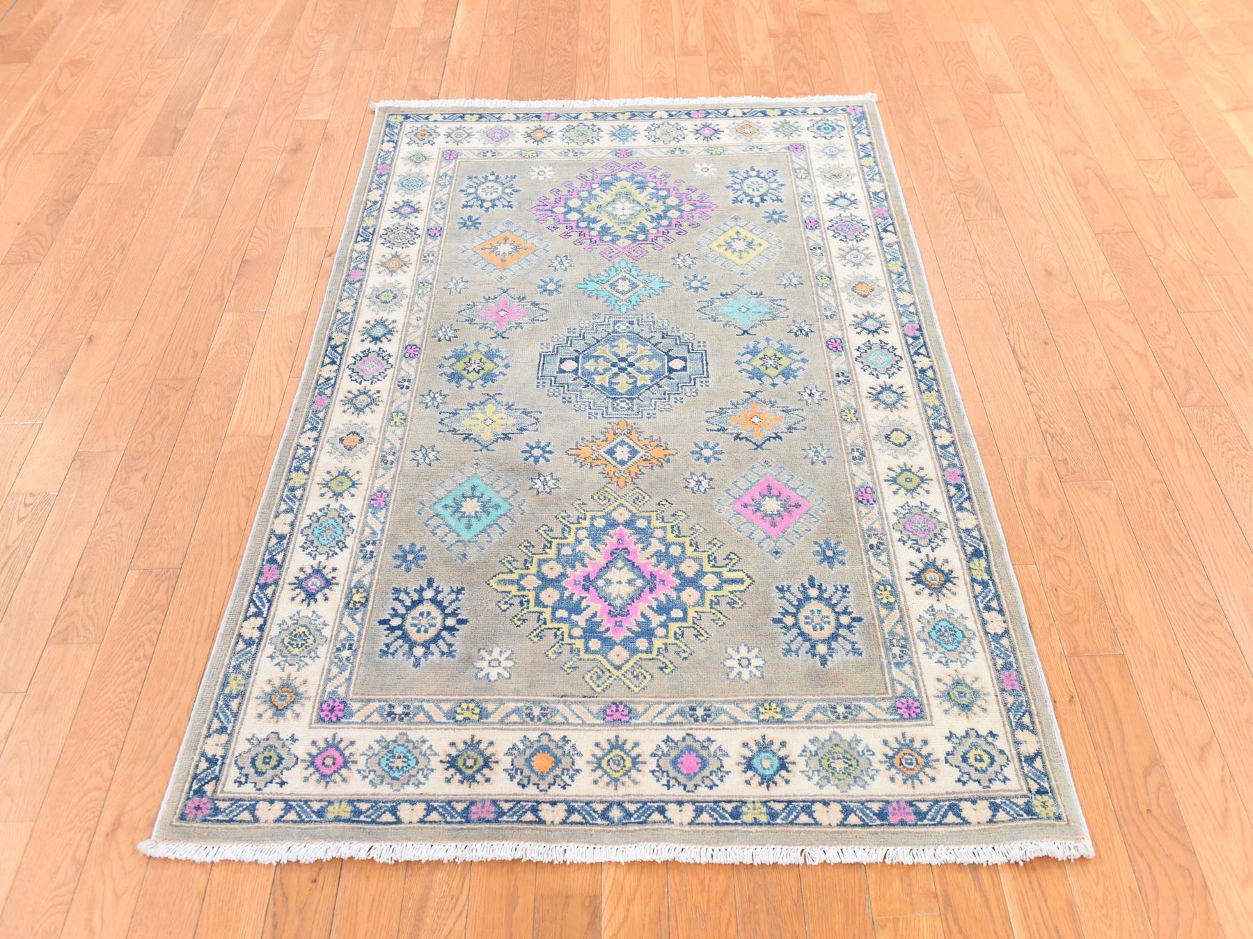 Brown 3'10" x 5'9" Tribal & Geometric Hand knotted Wool Rug - Sku: O078680