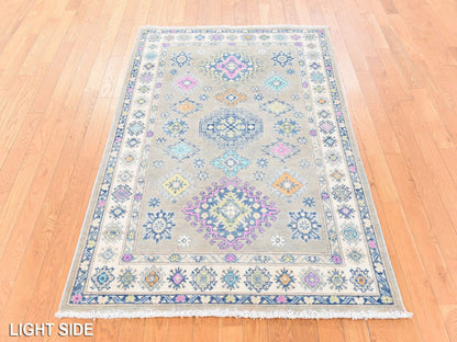 Brown 3'10" x 5'9" Tribal & Geometric Hand knotted Wool Rug - Sku: O078680