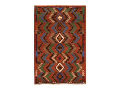 Brown 3'0" x 4'6" Tribal & Geometric Hand knotted Wool Rug - Sku: O078682