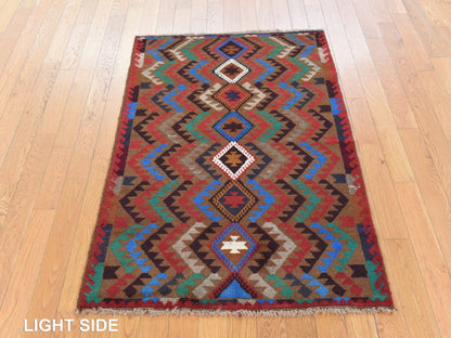 Brown 3'0" x 4'6" Tribal & Geometric Hand knotted Wool Rug - Sku: O078682