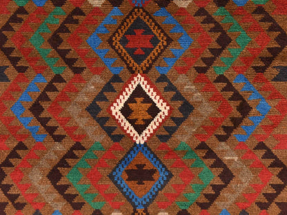 Brown 3'0" x 4'6" Tribal & Geometric Hand knotted Wool Rug - Sku: O078682