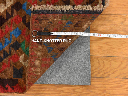 Brown 3'0" x 4'6" Tribal & Geometric Hand knotted Wool Rug - Sku: O078682