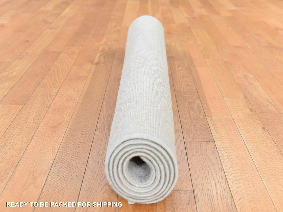Khotan Oushak hand-knotted wool rug in Ivory, 4'1" x 6'1" — SKU O078683 (view 8)