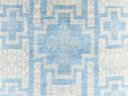 Blue 6'0" x 8'9" Oushak And Peshawar Hand knotted Wool Rug - Sku: O078685