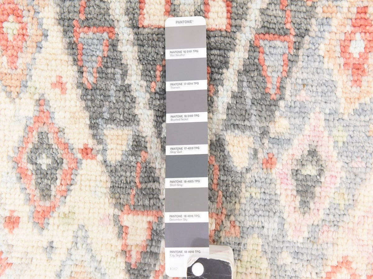 Tribal & Geometric hand-knotted wool rug in Gray, 6'1" x 9'2" — SKU O078686 (view 6)