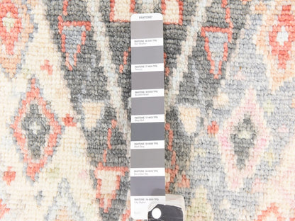 Tribal & Geometric hand-knotted wool rug in Gray, 6'1" x 9'2" — SKU O078686 (view 6)